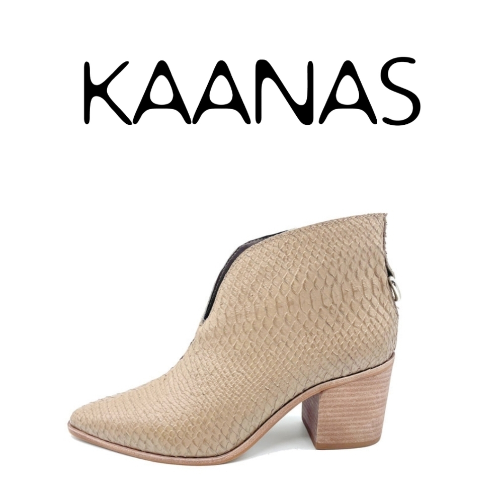 Kaanas - Morellino Snake Booties in Taupe - Size 6 - Picture 3 of 3